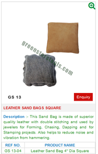 GS 13 Square Leather Sand Bags for Jewelry Tools & Equipment for Professional Jewellery Work - Product Image 2