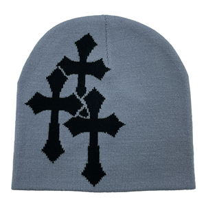Bonnets d'hiver à revers imprimés avec logo personnalisé à bas prix Variété tissée Bonnets à carreaux de dessin animé à motifs doux et respirants - Product Image 6