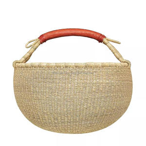Hot Sales! DHT Handicraft Natural Bolga Seagrass <b>Basket</b> Handmade Woven Storage <b>Lid</b> Made in Vietnam - Product Image 4