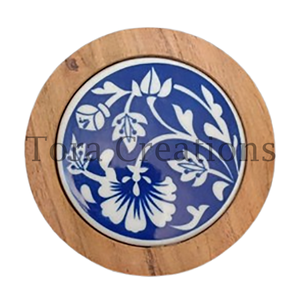 ถาดรองแก้วเซรามิกทำด้วยมือทำจากไม้ส่งออกดีไซน์ตามสั่ง - Product Image 1