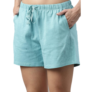 Shorts de survêtement décontractés à la mode pour femmes en gros taille haute pantalon en coton élastique couleur unie respirant BD" - Product Image 6