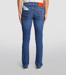 Pantalon droit en denim bleu pour hommes, vêtements de plein air à la mode, délavés et respirants pour la saison estivale, dernière conception, vente en gros - Product Image 6