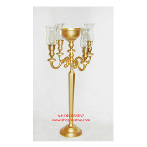 Vintage Quality Candelabra 5 Arms Hot Selling Handmade Finishing Metal Tall Floor Standing Modern Decorative <b>Candle</b> Holder - Product Image 3