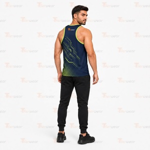 Wholesale Custom <b>Mens</b> Sublimation Tank Top Sportswear Manufacturer <b>Gym</b> Workout Stringer <b>Vest</b> Bodybuilding Running Quick Dry - Product Image 4