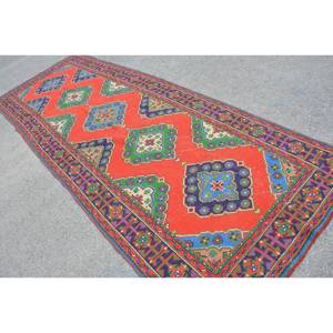 Alfombra turca Vintage tradicional rojo azul diseño de retazos área grande 9x12 rectángulo lana látex para adolescentes pasillo habitación alfombra - Product Image 4