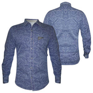 Trending 2025 Custom Logo <b>Men's</b> Denim Shirt Casual Washed <b>Jean</b> Shirt Factory Direct - Product Image 3