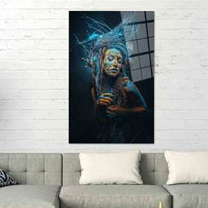 Impresión en Lienzo de Chica Abstracta Surrealista: Arte Moderno y Elegante para Decoración del Hogar, ARTE EN VIDRIO TEMPLADO - Product Image 1