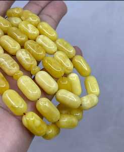 Natural Amber Islamic Muslim Prayer Rosary White Amber Islamic Prayer <b>Beads</b> Barrel <b>Beads</b> - Product Image 1