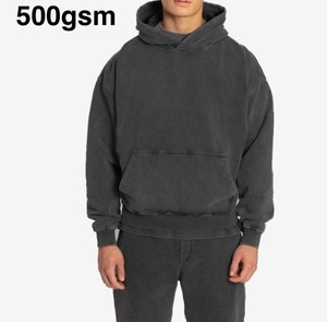 Haute qualité 100% coton hiver numérique lavé à l'acide pierre lavé Vintage surdimensionné vêtements de rue à capuche série High Street - Product Image 1