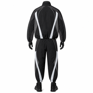 Custom Black Nylon Zip Collar Track Suits <b>Polyester</b> Streetwear Windbreaker Jogging Track Suit Bulk Wholesale Price - Product Image 2