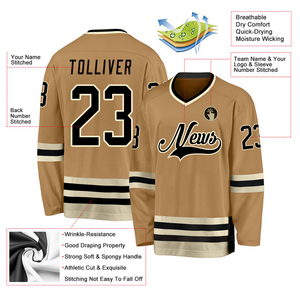 Jersey de Hockey sobre Hielo Unisex, Impresión 3D OEM, Manga Larga, 100% Poliéster, Transpirable, Absorbe la Humedad, Impresión Digital Personalizada - Product Image 6