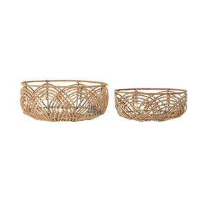 Rattan Woven Storage Basket Case Laundry Rattan Baskets Eco Material Weave Round Baskets