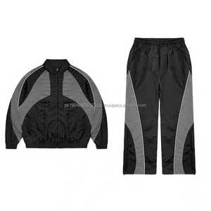 Custom Logo Nylon Tracksuit Windbreaker Set Nylon Windbreaker Suits Custom Made Windbreak Men's Sweatshirt Joggers Tracksuit Set - Product Image 1