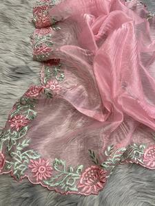 Seda de organza atractiva con hilo de viscosa, fabricante y proveedor de Sari de Surat a tarifa completa de Surat - Product Image 4