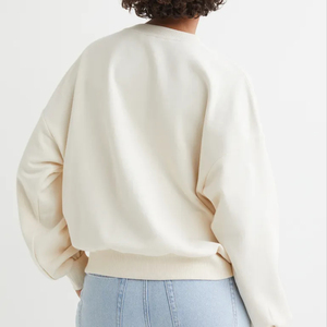 Nueva llegada moda mujer sudadera manga larga Casual pulóver algodón poliéster tela mujer sudadera - Product Image 2