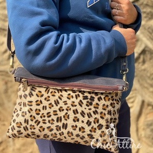 Nouveau Style occidental imprimé Animal fourrure cuir téléphone portable sac à bandoulière de haute qualité à la mode réel à la main fourrure cuir sacs à bandoulière - Product Image 1