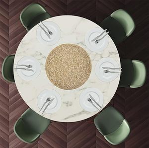 Premium Export Quality Stylish Luxury Needlework Embroidery Glass <b>Beaded</b> <b>Placemat</b> High Quality Tabletop Kitchen Home Decor Mat - Product Image 6