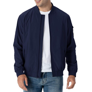 Blouson d'aviateur solide bleu respirant léger à fermeture éclair pour hommes personnalisé logo design pour hommes hiver - Product Image 1