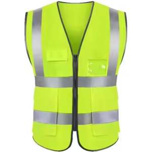 Chaleco de Seguridad Reflectante de Alta Visibilidad Personalizado al por Mayor, Ropa de Trabajo de Invierno, Chaleco de Construcción con Bolsillos Impermeables sin Mangas para Exteriores - Product Image 2