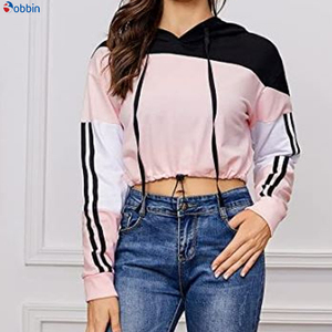 Vente chaude, sweat-shirts à capuche confortables et tendance pour femmes, vêtements à capuche coupés et cousus, sweat-shirts à capuche courts pour femmes, sweat-shirts pour l'entraînement - Product Image 3