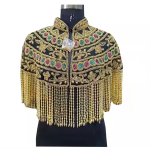 Robe de soirée élégante vintage formelle géométrique poncho grande taille brodée superposée mi-courte pour mariages et occasions de printemps à sequins - Product Image 4