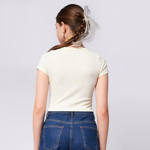 Wholesale Gym Wear Women Tapered Fit Custom Blank Crop <b>Top</b> T Shirt With Custom Logo Best Outdoor Fashion OEM Custom 2025 - Product Image 2