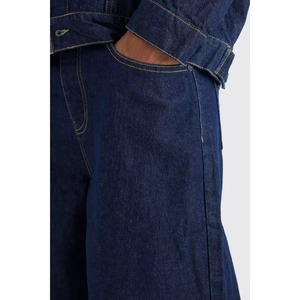 Pantalon en jean droit surdimensionné gris coupe classique, délavage neige, décontracté, poches, 100% coton, respirant, confortable, logo personnalisé - Product Image 6