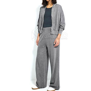 Logo personnalisé coupe-vent survêtement en coton polyester délavé à l'acide dernière conception tenue décontractée grande taille pour femmes - Product Image 1