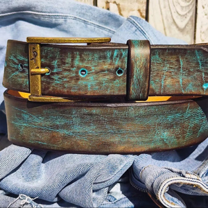 CRAFT ZONE EXPORT Ceinture en cuir de qualité supérieure pour homme avec boucle polie Ceinture en cuir marron élégante pour homme Tenues de cérémonie - Product Image 1