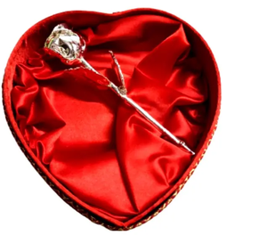 Special Catching Rose <b>box</b> 24k Silver Plated Heart Shape Rose Perfect Gift for Men Women Girl Boy Valentine Gifts Item - Product Image 2