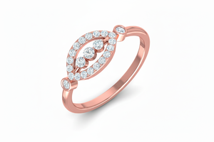Bague pour femme en or 14 carats et diamants naturels, design Vaidya, 23 diamants blancs taille brillant |   Bijoux de luxe 0,30 carats pour tous les jours - Product Image 3