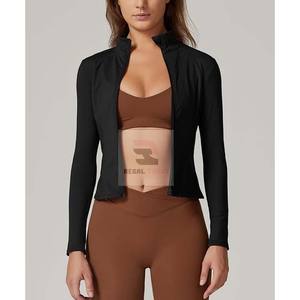 Sweat-shirts de yoga et de fitness pour femmes 2025 avec poches, fermeture éclair, tailles et couleurs personnalisables, matière polaire respirante - Product Image 4