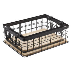 Home Decor Metal Desktop Wire Mesh <b>Basket</b> Organizer <b>with</b> <b>Handle</b> for Stationery Magazines Fruit Snacks Storage in Home Kitchen - Product Image 2