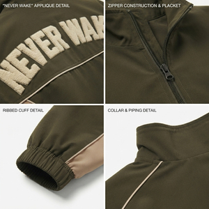 Chaqueta Deportiva Holgada para Mujer, Nueva Llegada, Alta Calidad, 380 GSM, Algodón y Poliéster, Chaqueta Deportiva con Bordado Chenille Personalizado - Product Image 3