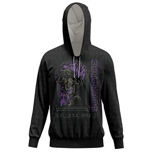 Venta al por mayor cómoda sublimación impresa capucha de punto con bolsillo frontal diseño de cola larga tasas bajas - Product Image 4