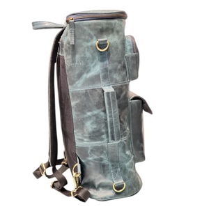 กระเป๋าเป้สะพายหลังหนังแท้สำหรับทั้งชายและหญิง, กระเป๋าผ้าใบอเนกประสงค์สีน้ำเงินนุ่มอุปกรณ์ทนทาน - Product Image 3