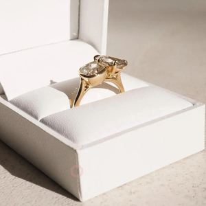 Toi et Moi เบาะลูกแพร์2CT ตัดในห้องแล็บปลูกเพชรที่ได้รับการรับรอง gi/igi ทองคำ/เงิน925แหวนวันเกิดชุบ18K แหวนแหวนแหวนชั้นดี - Product Image 3