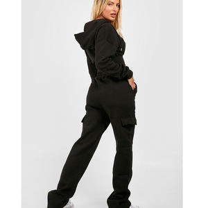 Chándales recortados para mujer de la mejor calidad, diseño personalizado, conjuntos cortos de Color sólido transpirable para invierno, precio barato - Product Image 2