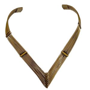 Gargantilla de latón indio de Venta caliente para mujer Patrón geométrico ajustable Perlas Diamantes Hoja ajustable Precios al por mayor - Product Image 1