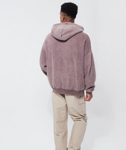 Pull à capuche en coton biologique de qualité supérieure pour hommes, confortable, réglable, couleur unie, style décontracté avec logo sur le devant pour l'hiver - Product Image 4