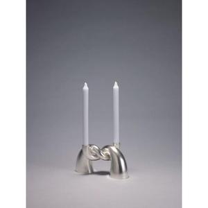 Hand polished aluminum candle holder <b>silver</b> finished for elegant party table and festive light decoration - Product Image 1