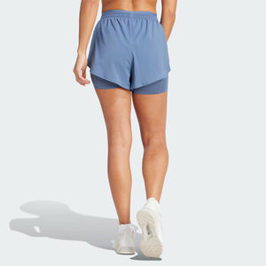 Good Quality <b>Women's</b> Double Layer Cotton <b>Shorts</b> <b>Elastic</b> <b>Waist</b> Breathable Quick Dry Pattern Decorated for Yoga Gym Occasions - Product Image 2