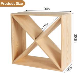 Casier à bouteilles en bois massif empilable, rangement rustique rétro cube, casier à vin en bois, 24 pièces, décor de cuisine, présentoir en bois - Product Image 5