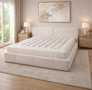 Juego de Cabecera Acolchada de Lujo con Base de Almacenamiento, Moderna Base Hidráulica con Elevación, Muebles de Dormitorio a Medida, Ropa de Cama Cómoda - Product Image 3