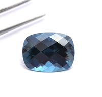 Topaze bleue de Londres naturelle longue dames de coussin coupe pierre précieuse en vrac à facettes affaire en gros fabricant prix de gros fabrication de bijoux