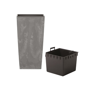 Jardinière haute en plastique Prosperplast Urbi Square Effect 49L AVEC réservoir en gris clair, 61 (hauteur) x 32,5 (largeur) x 32,5 - Product Image 5