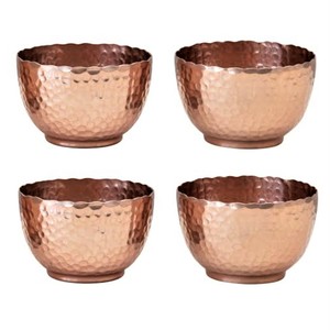 Tazón para servir de metal martillado de calidad superior Diseño fabuloso en oro rosa para fiestas en casa Tazón para servir comida Premium - Product Image 2