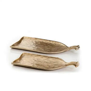 Bandeja rectangular hecha a mano para servir, mesa con acabado dorado de Metal, bodas y fiestas, aperitivos, bebidas, bandejas para servir alimentos - Product Image 6