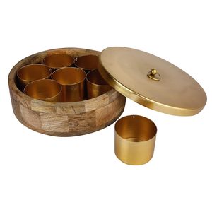 โฮมคราฟท์ส่งออกกล่องเครื่องเทศทองเหลืองลายดอกไม้คุณภาพสูง ทันสมัย สำหรับจัดเก็บในตู้ครัว ใส่ผงเครื่องเทศและสมุนไพร ราคาขายส่ง ปี 2025 - Product Image 4