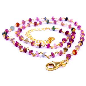 Collar de eslabones de Plata de Ley 925, piedras preciosas de turmalina, chapado en oro clásico para aniversario de boda, accesorio de moda MOQ bajo - Product Image 4